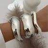 DIAZI Vintage Wide Cuff Bangles 4