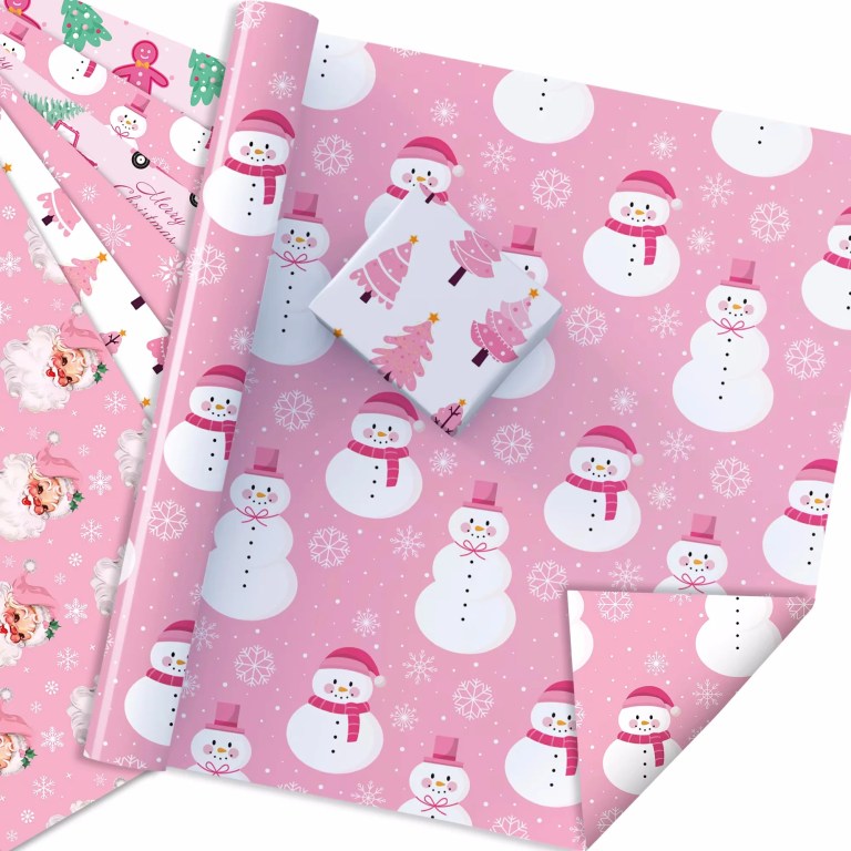 12pcs Santa Claus Snowman Christmas Wrapping Paper 4