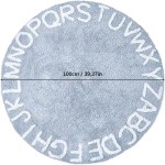 white round plush alphabet nursery rug White Round Plush Alphabet Nursery Rug 3