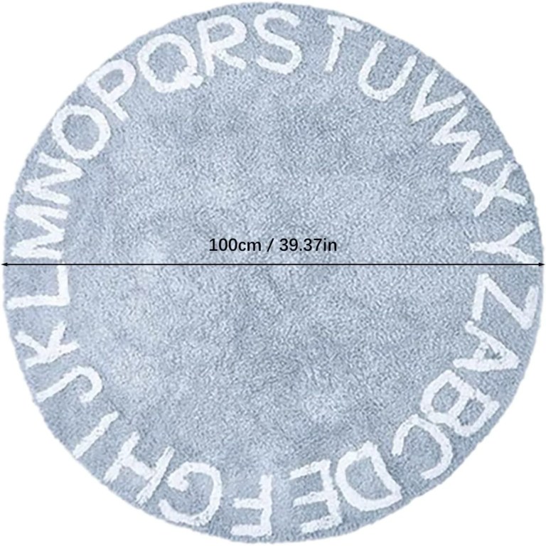 white round plush alphabet nursery rug White Round Plush Alphabet Nursery Rug 3