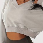 Womens cropped long sleeve sweatshirt 6