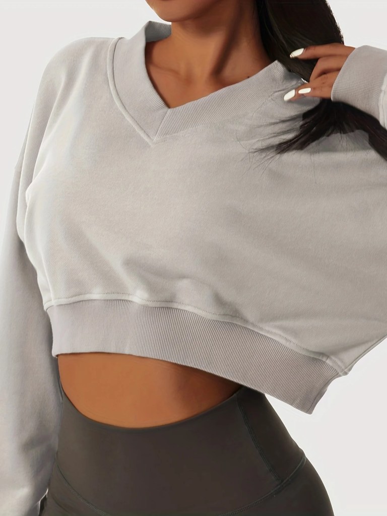 Womens cropped long sleeve sweatshirt 6