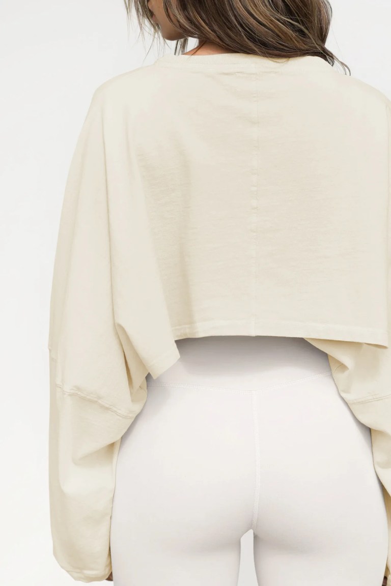Women's Loose Fit Round Neck Crop Sweater 5