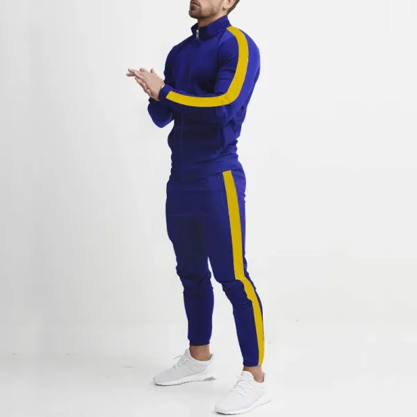 2024 cross-border Europe, America, autumn and winter new casual men’s sports suit color matching men’s clothing 2024 cross-border Europe, America, autumn and winter new casual men’s sports suit color matching men’s clothing