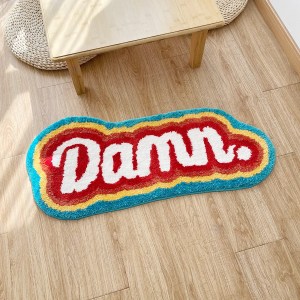 "damn" handmade rainbow fluffy tufted rug "Damn" Handmade Rainbow Fluffy Tufted Rug 2