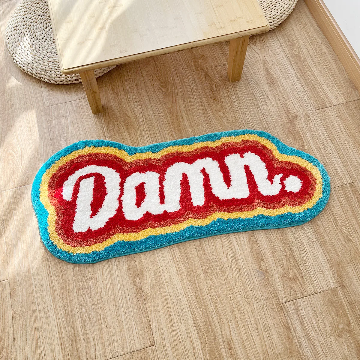 "damn" handmade rainbow fluffy tufted rug "Damn" Handmade Rainbow Fluffy Tufted Rug 2