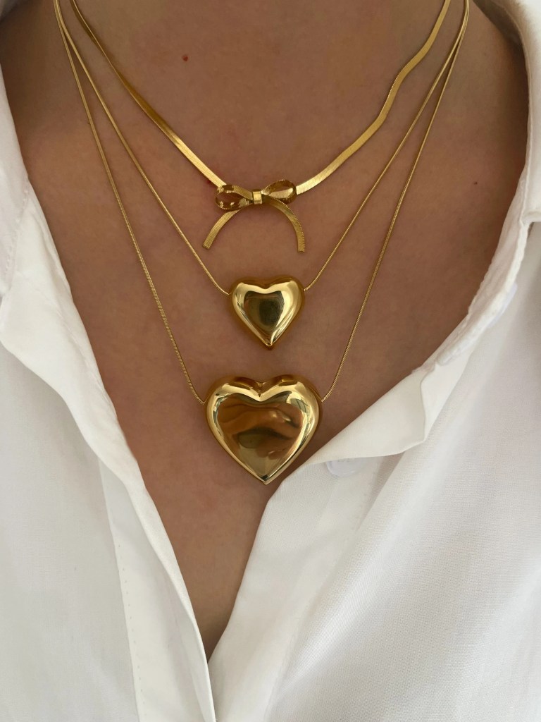 Peri's Stainless Steel Thin Chain Heart Pendant Necklace 1