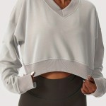 Womens cropped long sleeve sweatshirt 5