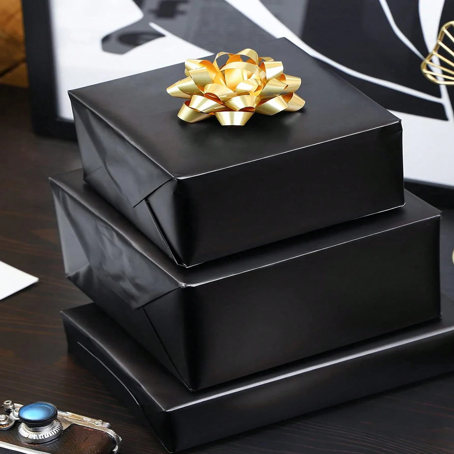 Matte Metal Black Wrapping Paper