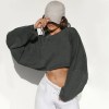 Women's Loose Fit Round Neck Crop Sweater 1