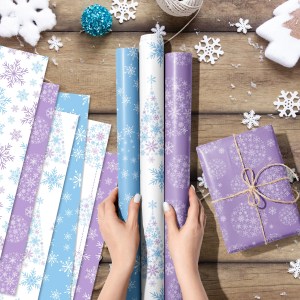 12pcs snowflake christmas wrapping paper 12pcs Snowflake Christmas Wrapping Paper 1