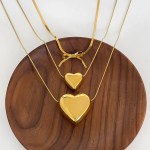 Peri's Stainless Steel Thin Chain Heart Pendant Necklace 3
