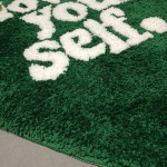 love yourself green heart fluffy rug mat Love Yourself Green Heart Fluffy Rug Mat 2