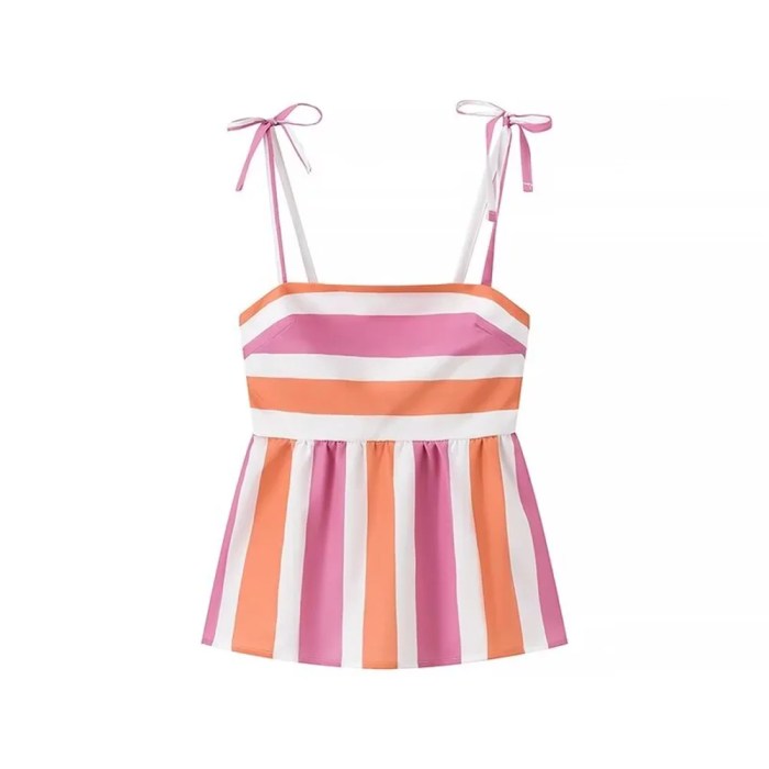 women's summer striped strap straight pants + tank set Women's Summer Striped Strap Straight Pants + Tank Set 4