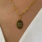 Peri's Stainless Steel 4 Designs Letter Pattern Geometric Gift Pendant Necklace 2