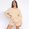 Women's long sleeved sportswear jogging Shorts = Oversized Sweatshirt