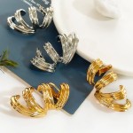 peri's vintage multi layered full ear irregular hoop earrings Peri's Vintage Multi-layered Full Ear Irregular Hoop Earrings 4