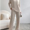 Women's Thin knit cotton Top + Stripe Pant Set 1