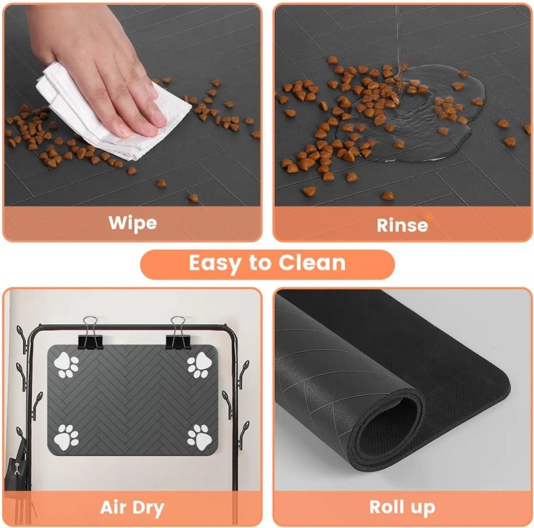 Pet Feeding Mat-Absorbent Pet Placemat for Food and Water Bowl 4