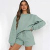 Women's Two-Piece Jogger Shorts and Sweater Set