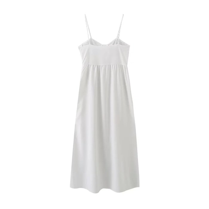 women's summer palm white backless camisole dress Women's Summer Palm White backless camisole dress 2
