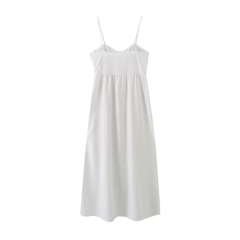 Women's Summer Palm White backless camisole dress 2