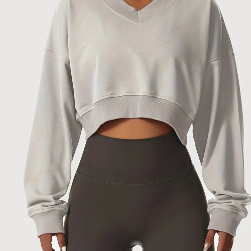 Womens cropped long sleeve sweatshirt