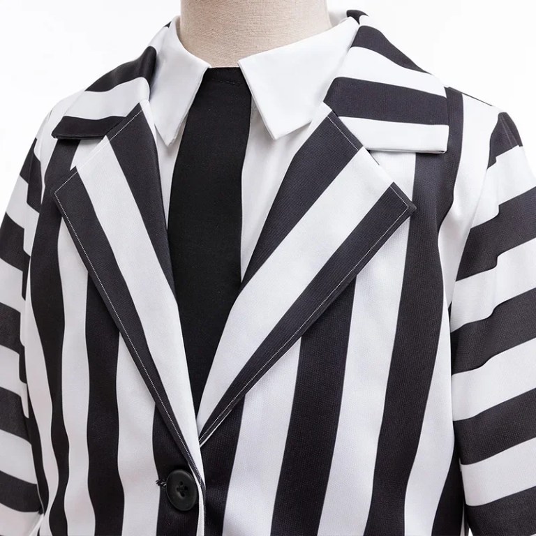 kids beetle juice striped costume halloween dress up party Kids Beetle Juice Striped Costume Halloween Dress Up Party 4