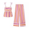 women's summer striped strap straight pants + tank set Women's Summer Striped Strap Straight Pants + Tank Set