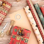 10Pcs Christmas Kraft Wrapping Paper 4