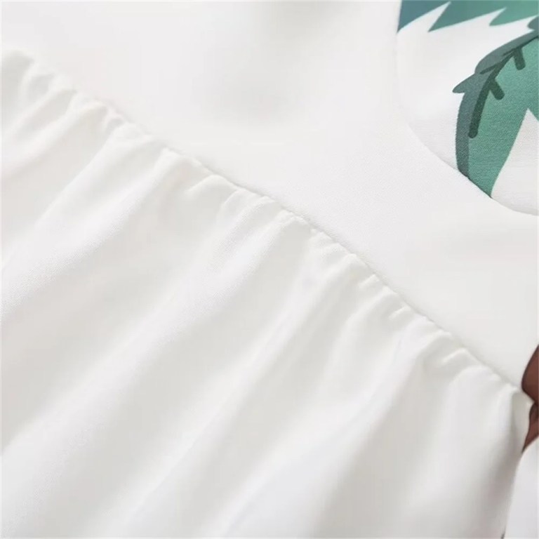 Women's Summer Palm White backless camisole dress 4