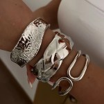 DIAZI Punk Exaggerated Geometric Metal Cuff Bangles 6