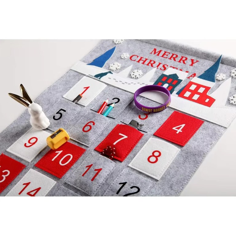 Felt Gray Snow Christmas Advent Calendar 3