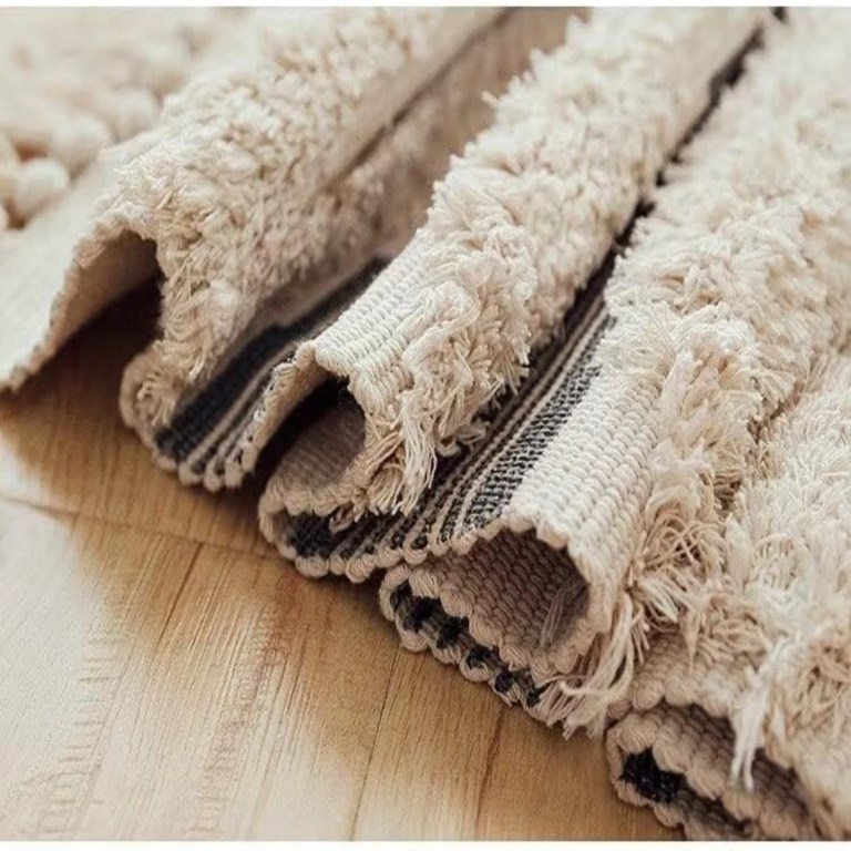 boho natural farmhouse tufted accent rug with tassels Boho Natural Farmhouse Tufted Accent Rug with Tassels 3
