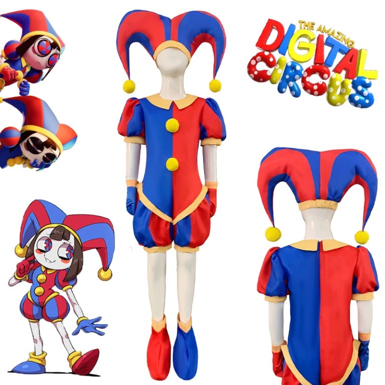 The Amazing Pomni Digital Circus Jumpsuit Halloween Costume