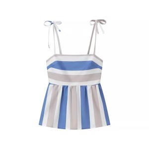 Women's Summer Striped Strap Straight Pants + Tank Set 5