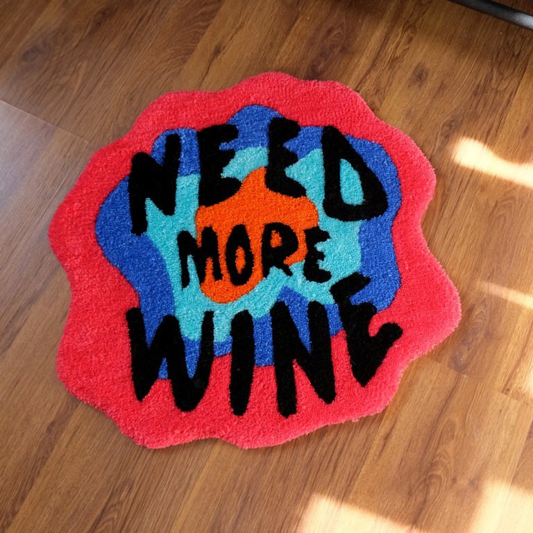 need more wine tufted rug 100% handmade mat Need More Wine Tufted Rug 100% Handmade Mat 4