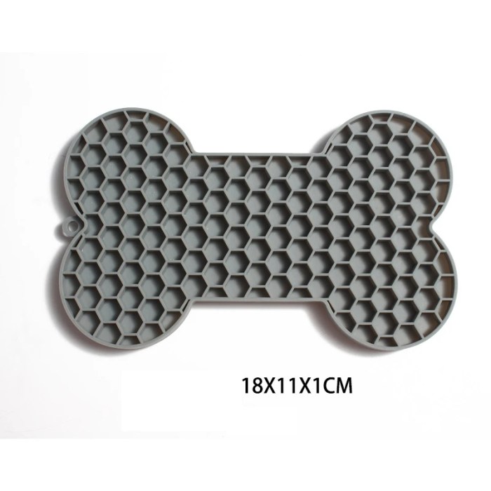 bone shape silicone licking slow food feeding pad for dogs lickmat Bone Shape Silicone Licking Slow Food Feeding Pad for Dogs - Lickmat 4