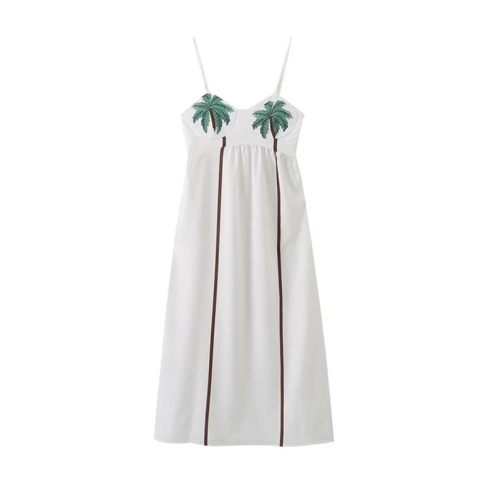 women's summer palm white backless camisole dress Women's Summer Palm White backless camisole dress