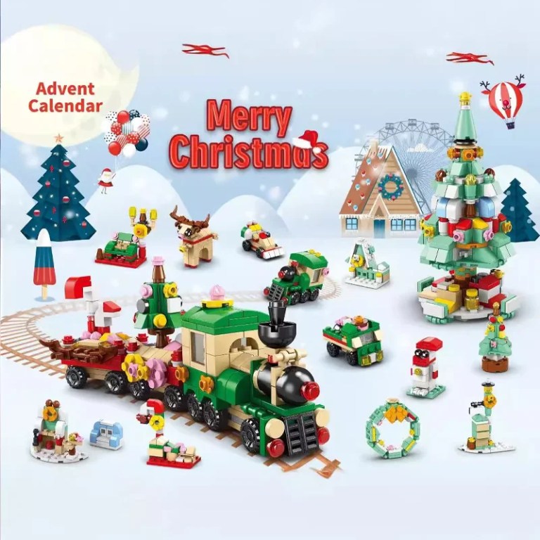 Building Block Christmas Advent Calendar Bricks Diy Kit 5