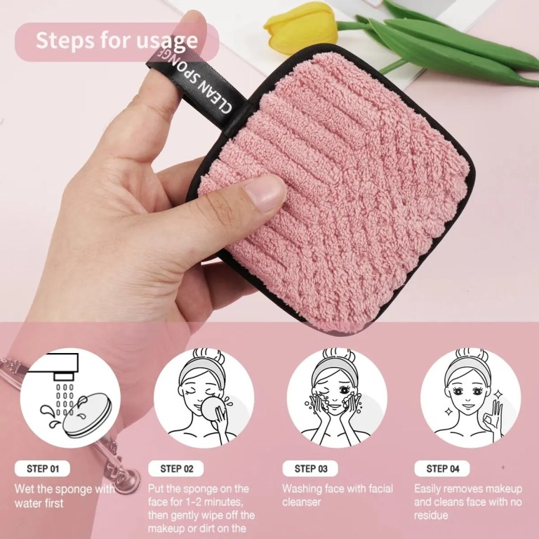10pcs Makeup Remover Reusable Microfiber Cotton Pads 6