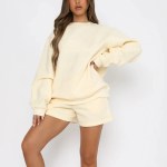 women's two piece jogger shorts and sweater set Women's Two-Piece Jogger Shorts and Sweater Set 2