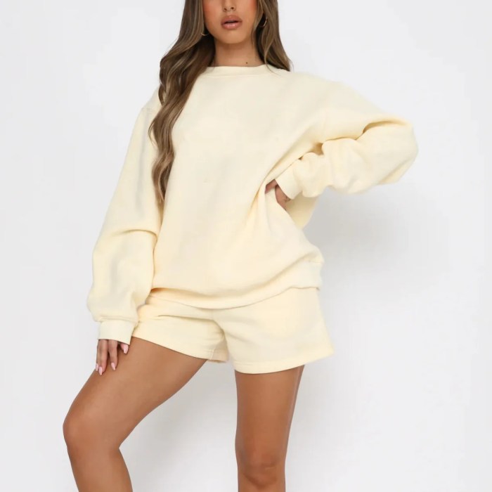 Women's Two-Piece Jogger Shorts and Sweater Set 2