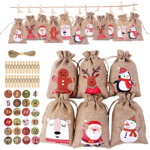 24Pcs Christmas Advent Calendar Gift Bags Make Your own Advent Calendar