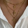 peri's 3 design gold plated cross pendant necklace Peri's 3 Design Gold Plated Cross Pendant Necklace 1