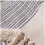 boho woven cotton rug with tassel, (90cm x 60cm)' Boho Woven Cotton Rug with Tassel, (90cm X 60cm)' 3