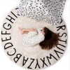 White Round Plush Alphabet Nursery Rug