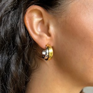 peri's minimalist double colour layered hoop earrings Peri's Minimalist Double Colour Layered Hoop Earrings 2