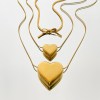 peri's stainless steel thin chain heart pendant necklace Peri's Stainless Steel Thin Chain Heart Pendant Necklace