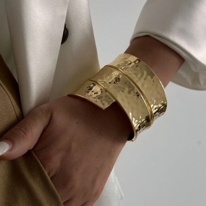 DIAZI LUXETIC Irregular Geometric Metal Cuff Bangles 5